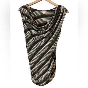 🩶 A Pea in the Pod Maternity Top | Cowl Neck | Stripes | Gray | Size M